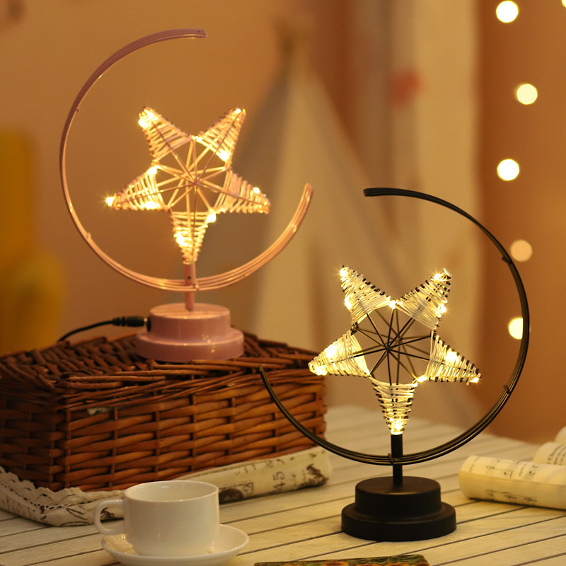 BatteryUSB-Powered-Warm-Light-BlackPink-Star-Moon-Night-Light-Desk-Lamp-Birthday-Gift-1759051-1