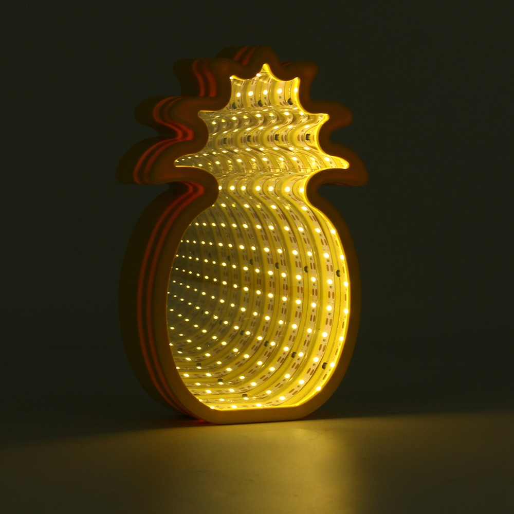Creative-Cute-Pineapple-Mirror-Lamp-LED-Tunnel-Night-Light-for-Kid-Atmosphere-Light-WhiteWarm-White-1302979-2