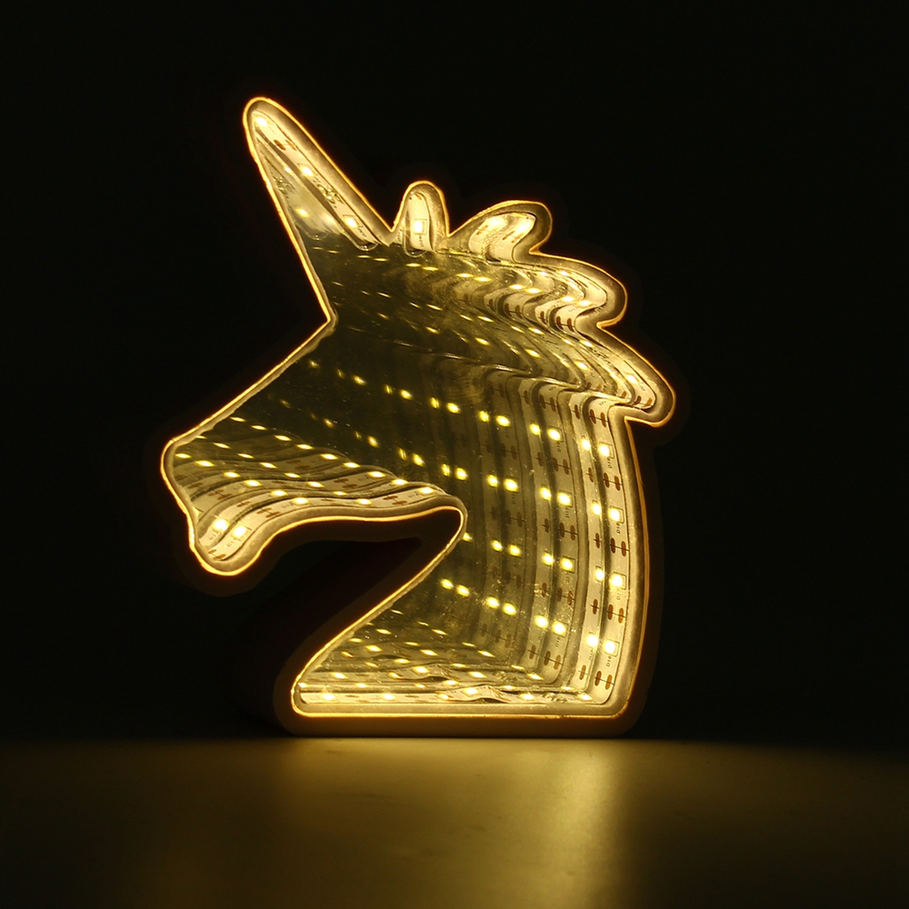 Creative-Cute-Unicorn-Mirror-Lamp-LED-Tunnel-Night-Light-for-Kid-Atmosphere-Light-WhiteWarm-White-1302999-2