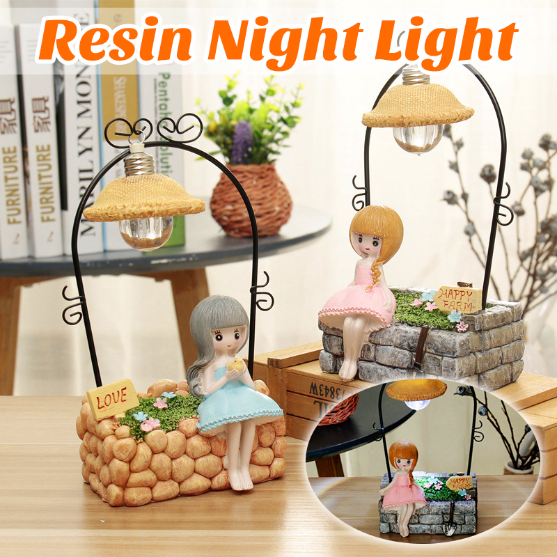 Creative-Farm-Girl-Table-Night-Light-Resin-Craft-Character-Ornaments-Xmas-Gifts-1640922-1