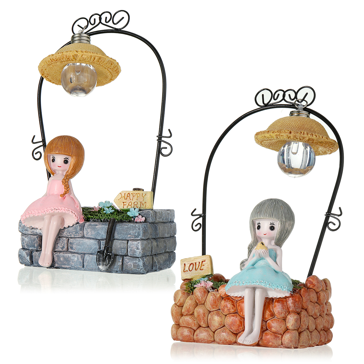 Creative-Farm-Girl-Table-Night-Light-Resin-Craft-Character-Ornaments-Xmas-Gifts-1640922-5