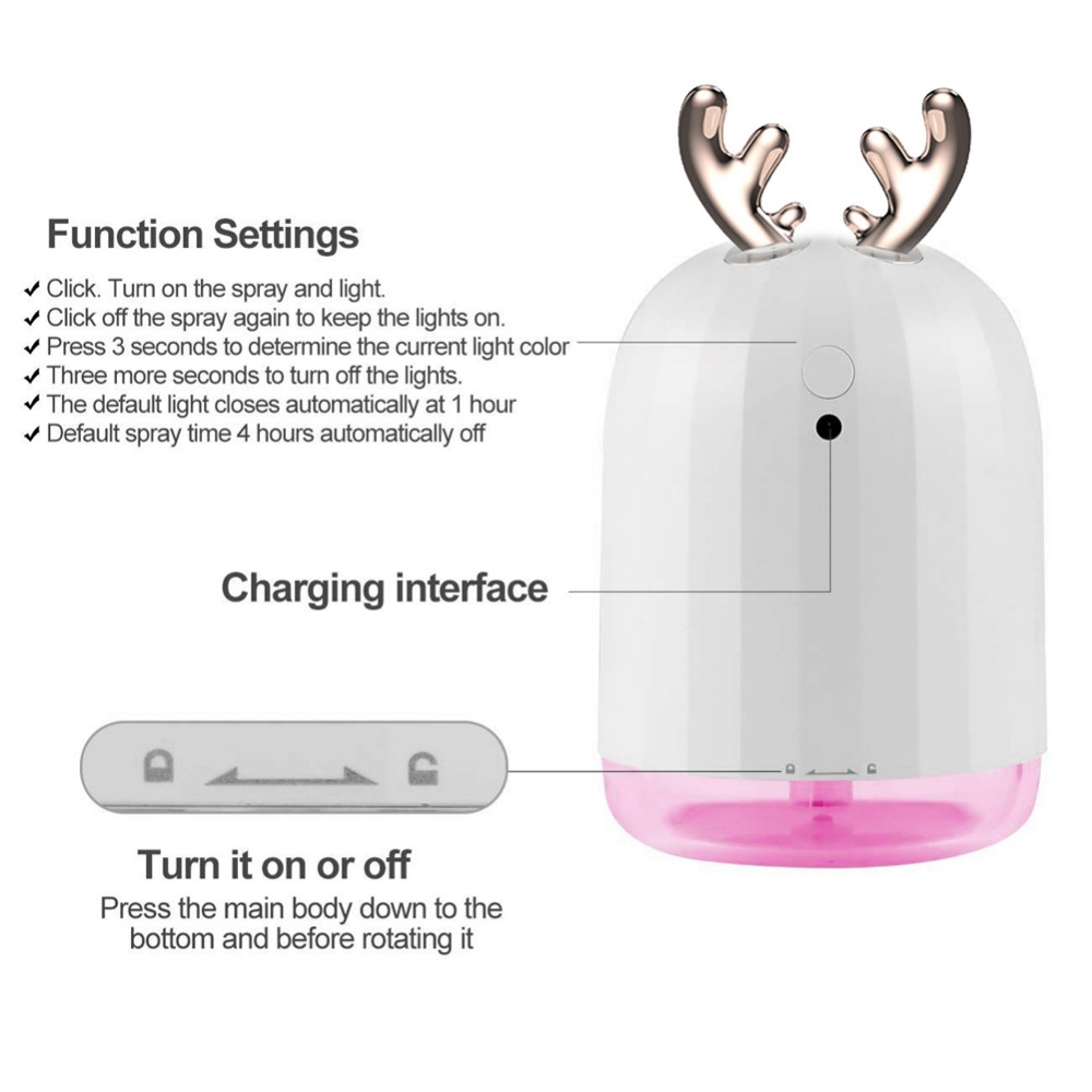 Cute-White-Deer--Pink-Rabbit-220ML-Humidifier-Air-Purifier-USB-Colorful-Light-for-Home-Office-Car-1382178-7