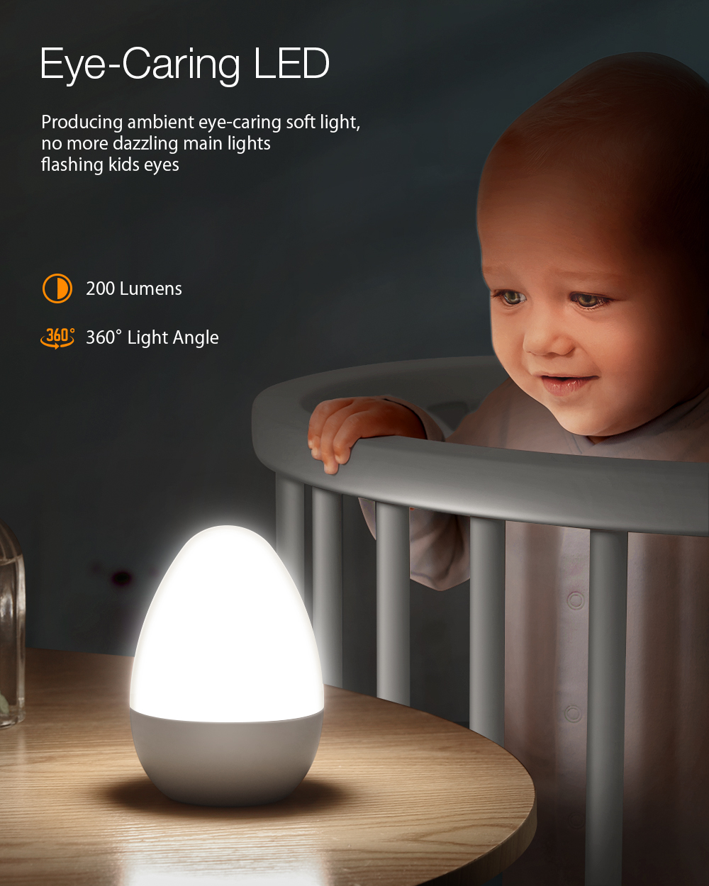 DIGOO-Smart-Mini-LED-Night-Light-Voice-Control-360deg-Light-Angle-200-Lumen-Eye-Caring-3-Adjustable--1753841-5