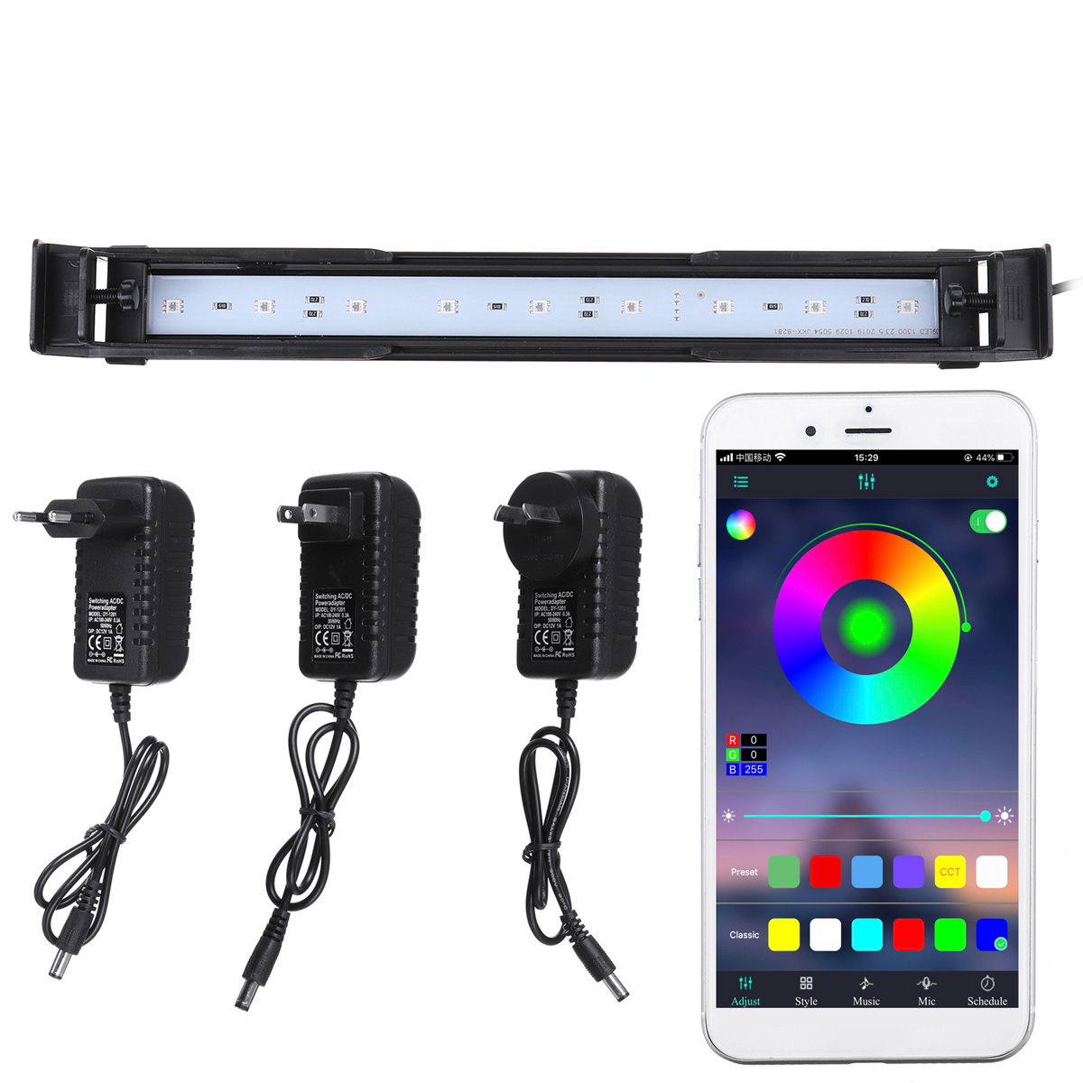 Dimmable-32CM-10W-bluetooth-APP-Controlled-RGB-LED-Aquarium-Lighting-Adjustable-Top-Light-Suitable-f-1795206-1