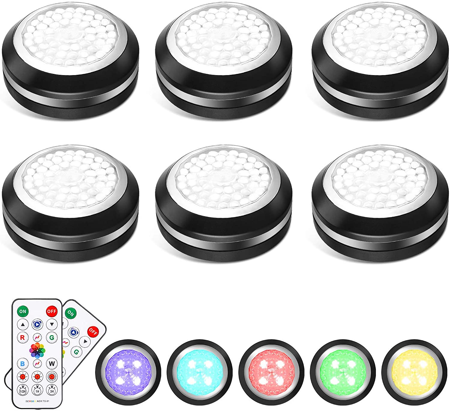Elfeland-6PCS-DC-45V-RGB-3800-4000K-4-Modes-Touch-Round-Cabinet-Light-with-2PCS-Remote-Controller-fo-1884922-1