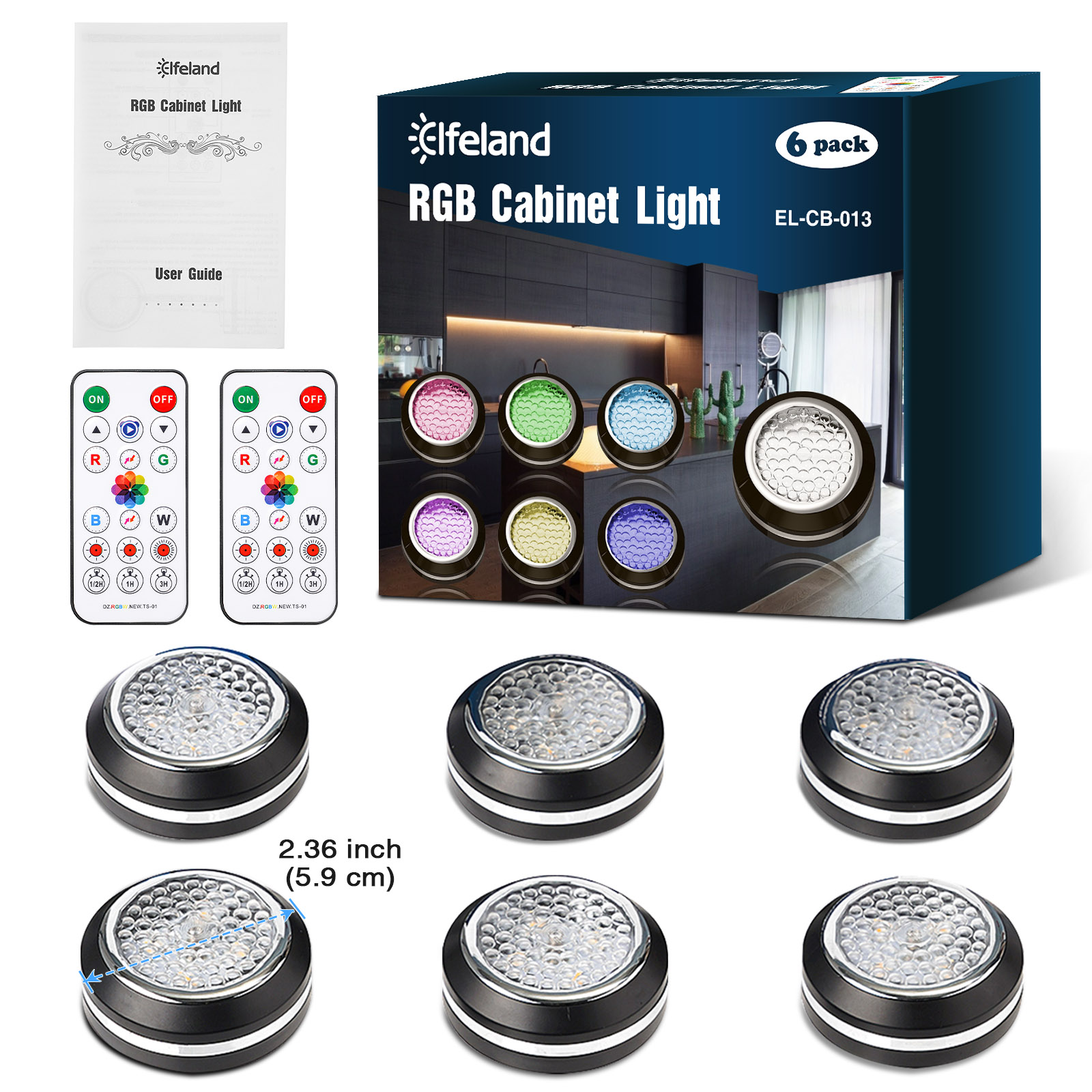 Elfeland-6PCS-DC-45V-RGB-3800-4000K-4-Modes-Touch-Round-Cabinet-Light-with-2PCS-Remote-Controller-fo-1884922-15