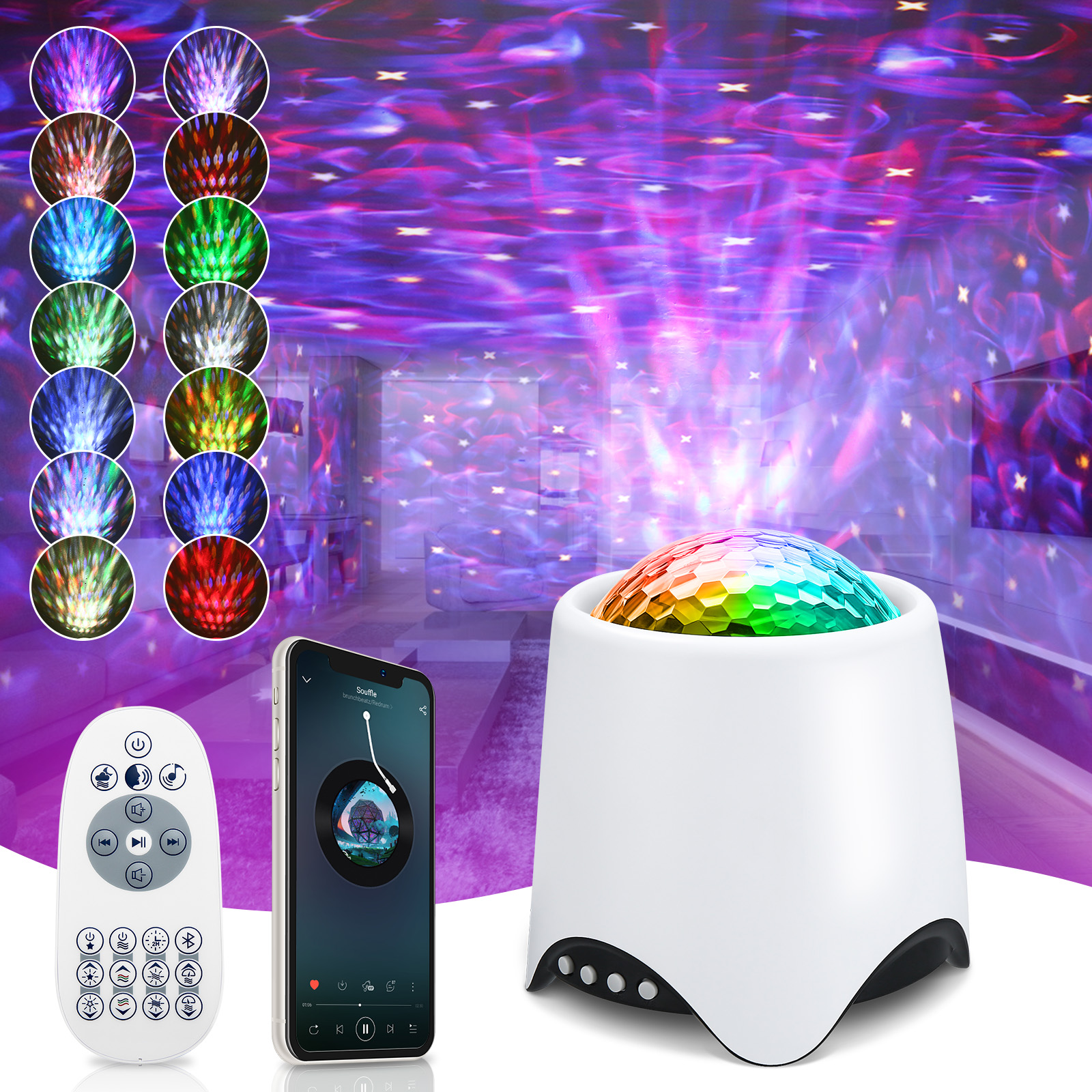 Elfeland-USB-RGB-LED-Galaxy-Projector-Light-Starry-Sky-Ocean-Music-Night-Light-with-Remote-Control-1890701-1