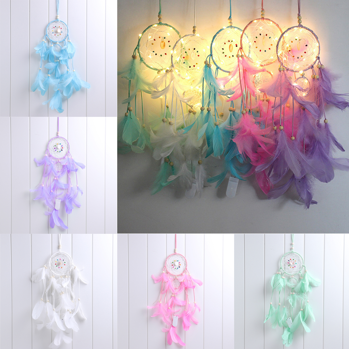 Handmade-Christmas-Light-LED-Light-Feather-Dream-Catcher-Home-Party-Wedding-Decor-Gift-1406721-1