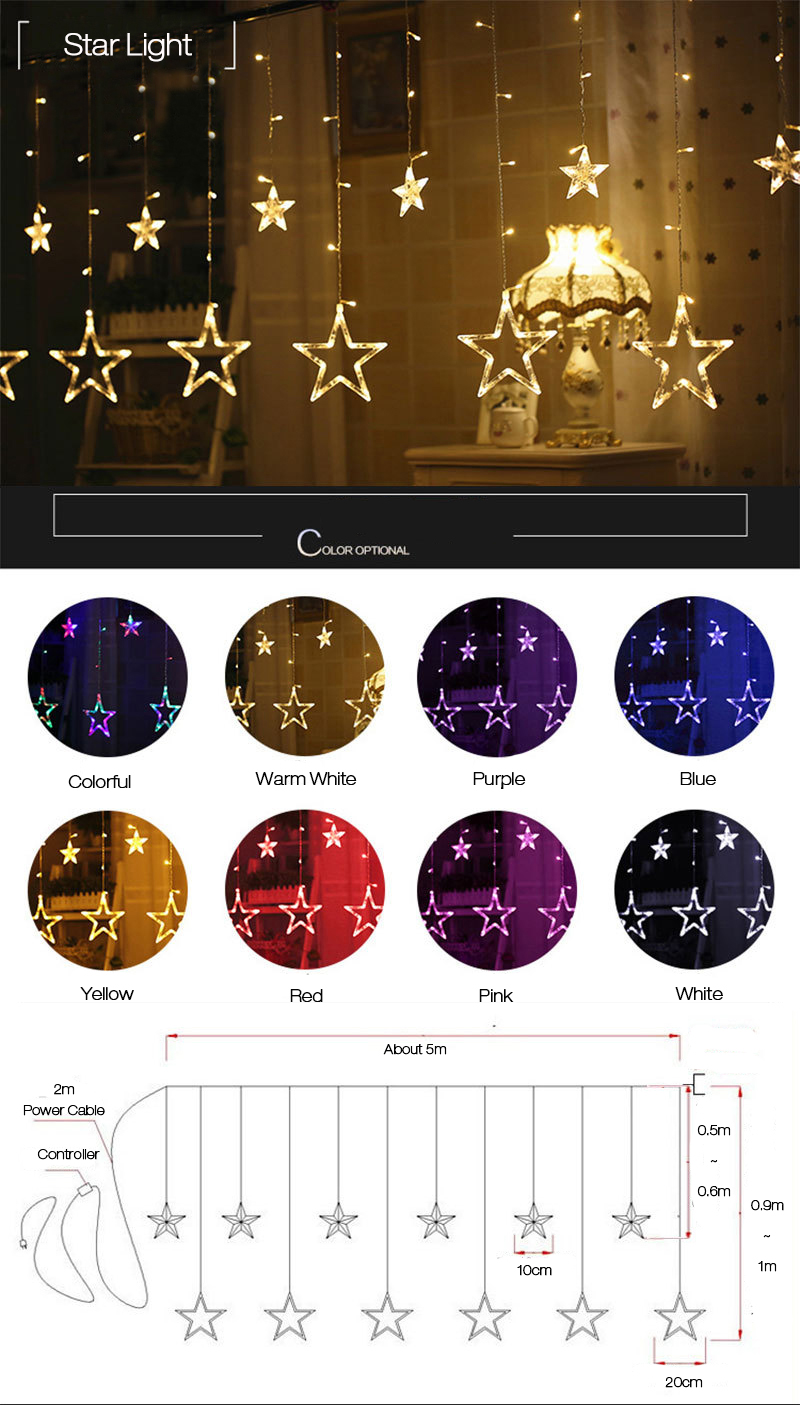 Honana-HT-336-220V-LED-Light-String-Star-Shape-Curtain-Light-Home-Decor-Celebration-Festival-Wedding-1143230-1