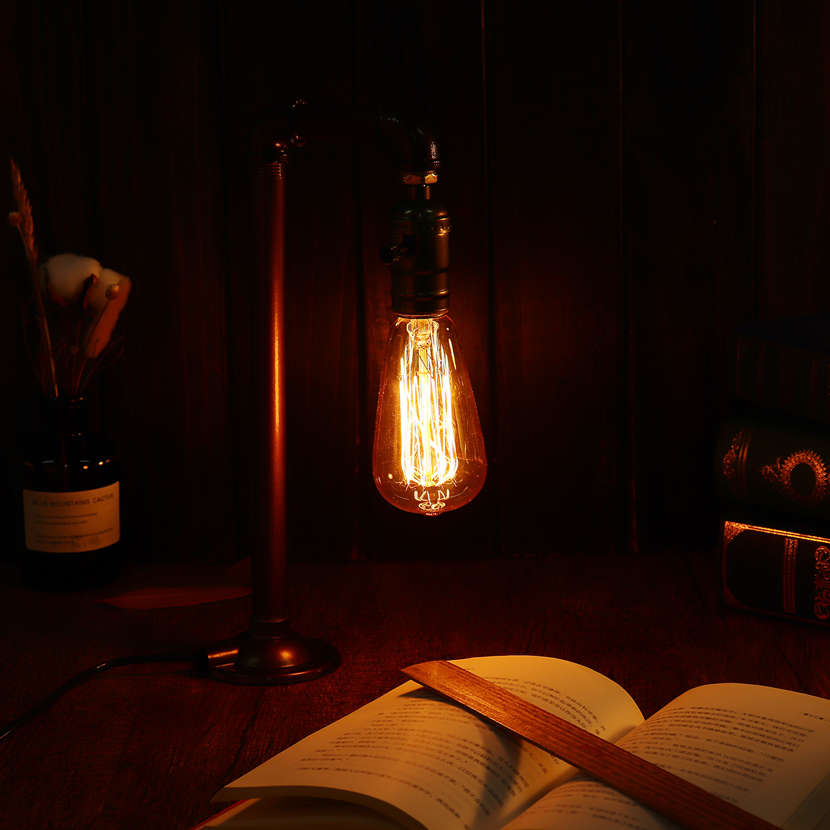 Industrial-Water-Pipe-E27-Bulb-Lamp-Light-Desk-Table-Lamp-Home-Bedroom-Fixture-Decor-1432211-2