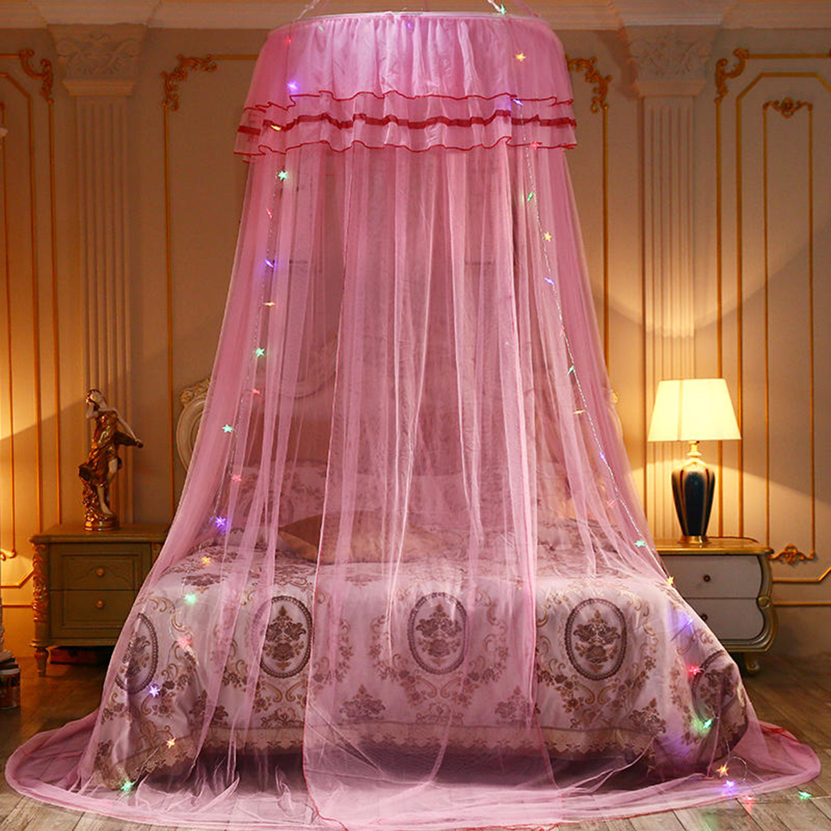 Mosquito-Net-Bedding-Lace-LED-Light-Princess-Dome-Mesh-Bed-Canopy-Bedroom-Decor-1682937-2