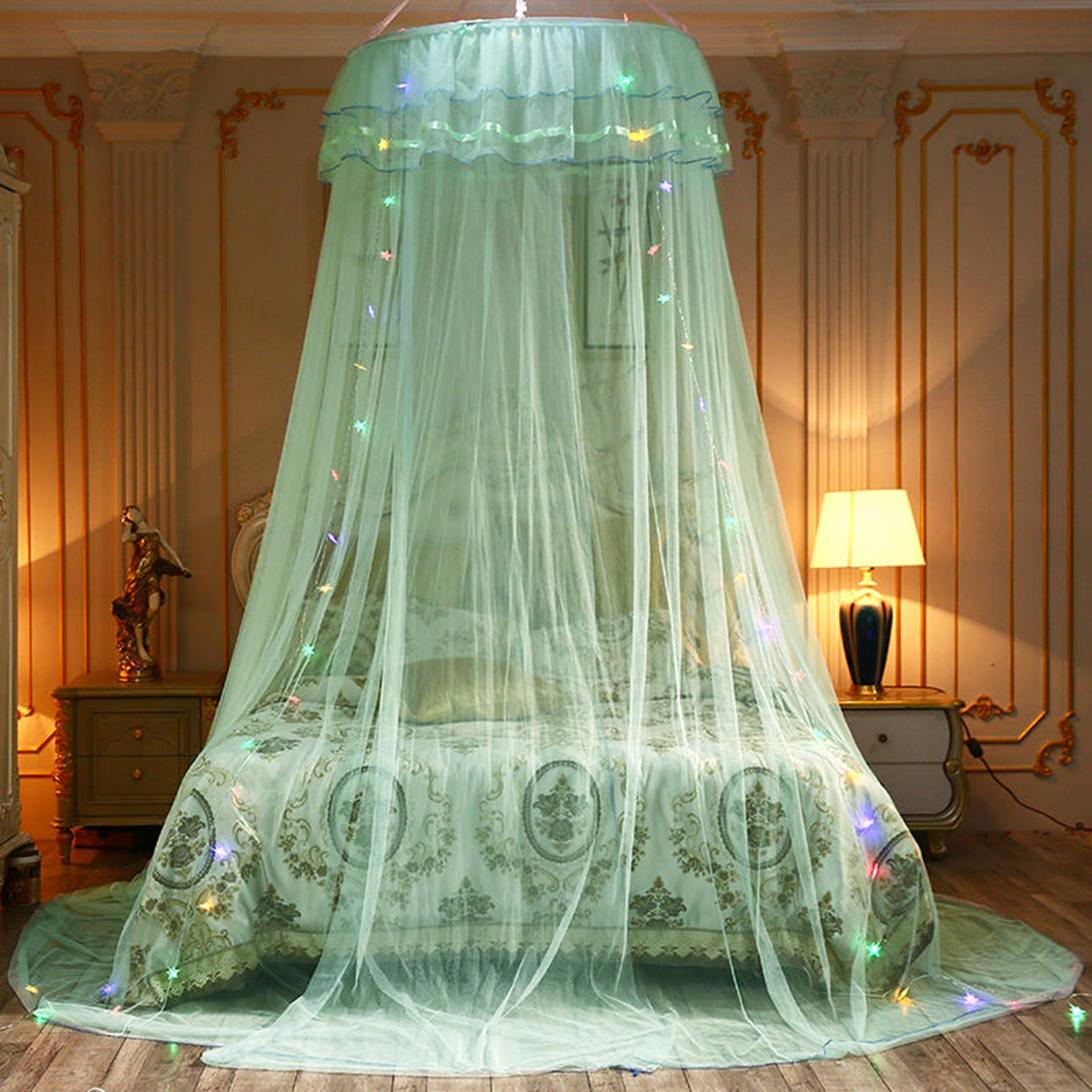 Mosquito-Net-Bedding-Lace-LED-Light-Princess-Dome-Mesh-Bed-Canopy-Bedroom-Decor-1682937-3