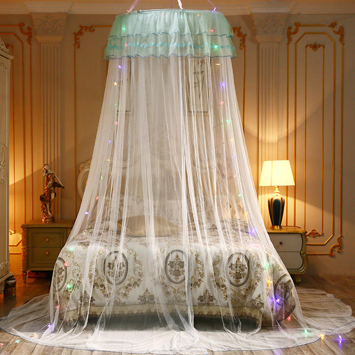 Mosquito-Net-Bedding-Lace-LED-Light-Princess-Dome-Mesh-Bed-Canopy-Bedroom-Decor-1682937-4