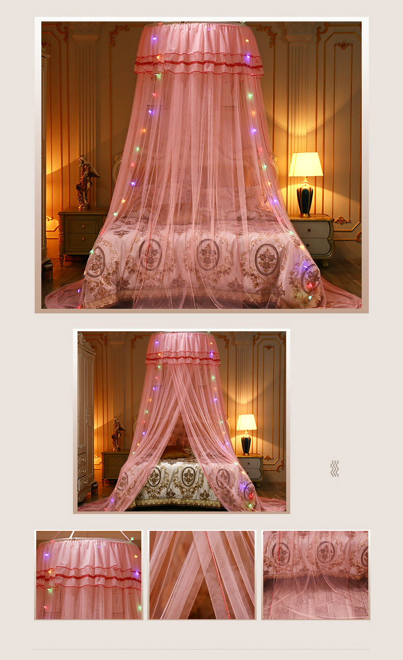 Mosquito-Net-Bedding-Lace-LED-Light-Princess-Dome-Mesh-Bed-Canopy-Bedroom-Decor-1682937-5