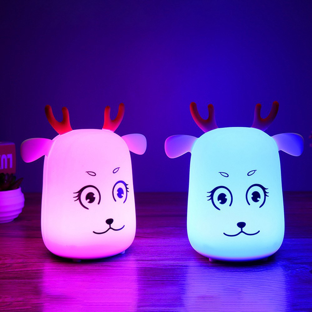 Novel-Cute-LED-Rechargeable-Silicone-Deer-Night-Light-Tap-Control-Bedroom-Home-Decor-Lamp-Kids-Gift-1381211-4