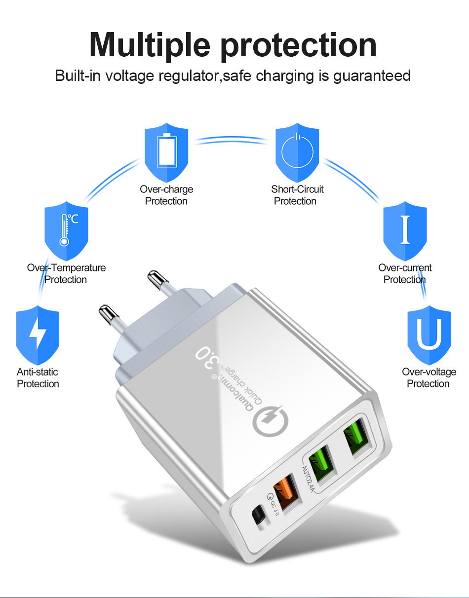 OLAF-36W-QC30-PD-4-Port-USB-Type-C-Output-Quick-Charge-USB-Charger-Universal-Travel-Charger-for-iPho-1643973-7