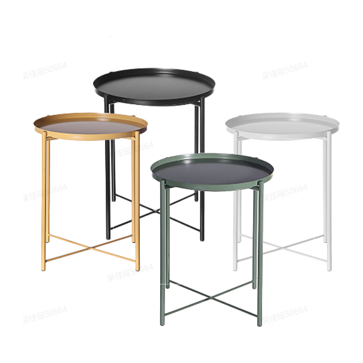 4452cm-Round-Side-End-Coffee-Table-Steel-Tray-Metal-Side-Desk-Furniture-for-Home-Bedside-Storage-Sup-1767827-11