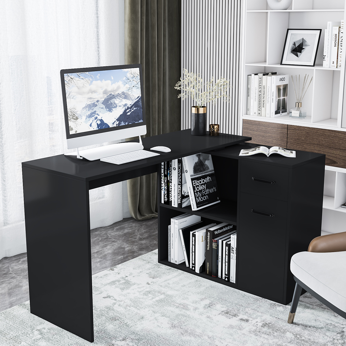 Hoffree-Computer-Desk-Rotating-Corner-Computer-Desk--With-Drawers-Shelf-for-Home-Office-Living-Room--1918225-7