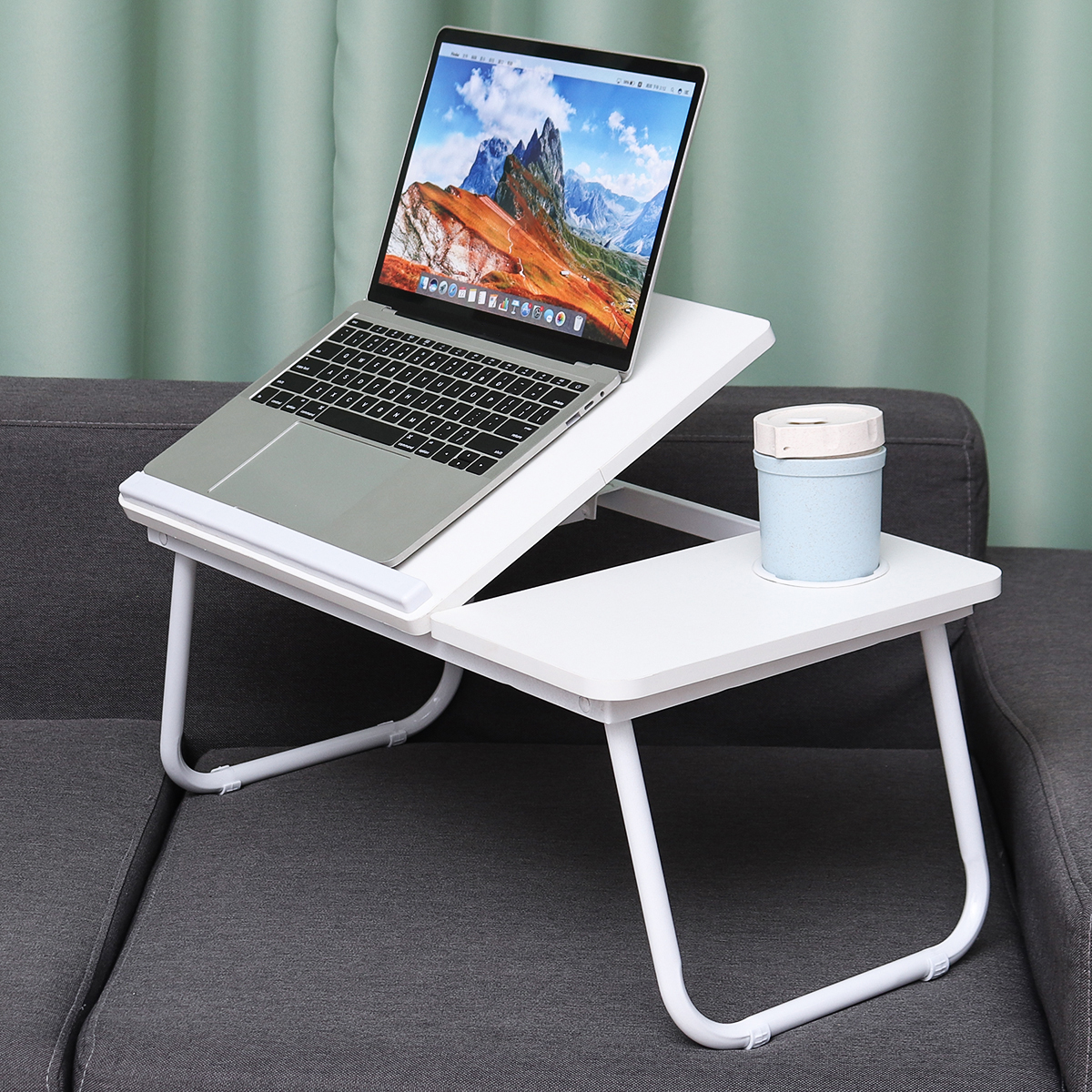 Liftable-Folding-Computer-Desk-Laptop-Stand-4-Heights-Adjustable-with-Cup-Holder-Lap-Bed-Table-Tray--1783876-9