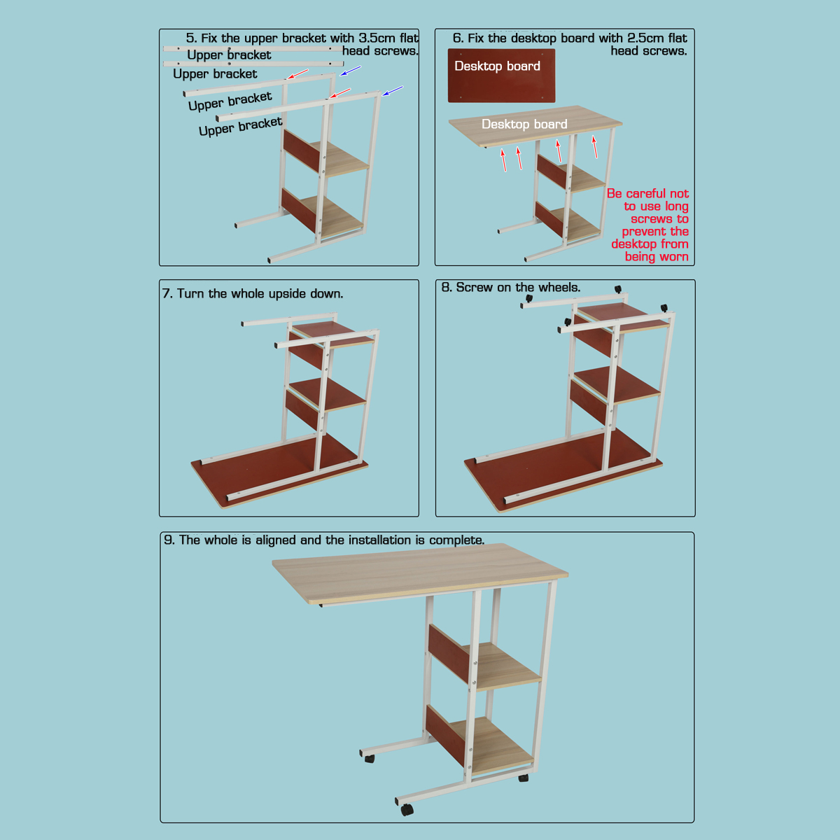 Multifunctional-Movable-Bedside-Laptop-Desk-Computer-Table-Study-Table-Computer-Stand-with-2-Tiers-S-1611512-14