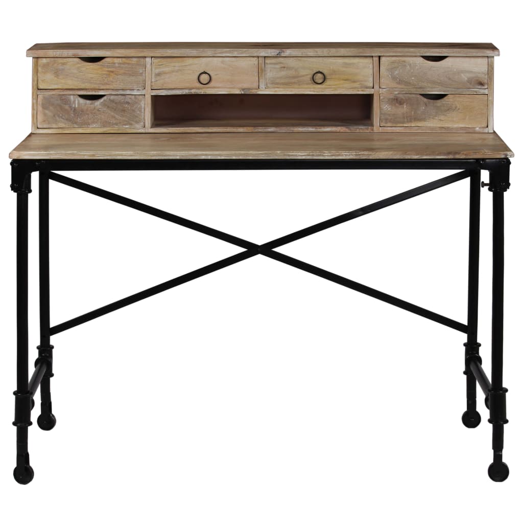 Writing-Desk-Solid-Mango-Wood-and-Steel-433quotx197quotx378quot-1969129-3