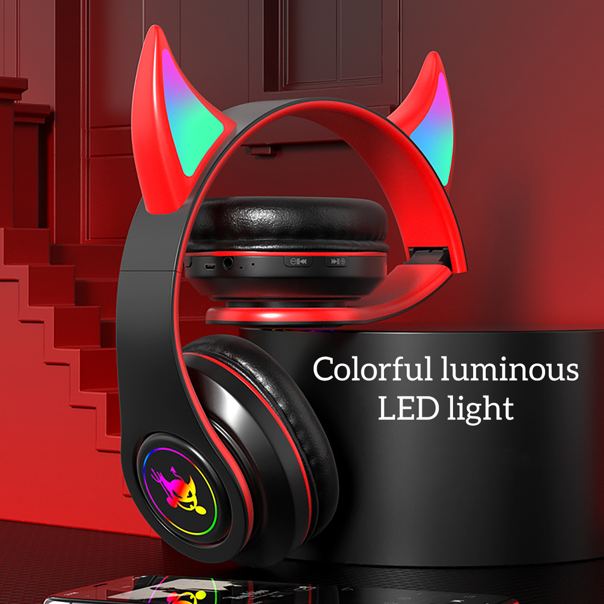 Bakeey-Cat-Ear-Wireless-Gaming-Headset-bluetooth-50-Headphones-LED-Light-Support-TF-Card-Play-1923601-6