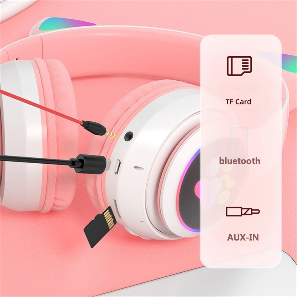 Bakeey-STN-28-Wireless-bluetooth-Headphones-Cute-Kids-Headset-HIFI-Bass-FM-Radio-TF-Card-AUX-In-RGB--1817922-10