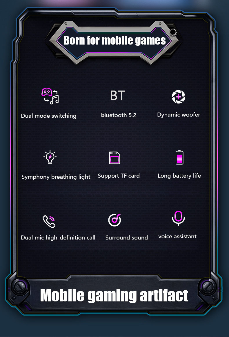 Bakeey-T2-bluetooth-52-Wireless-GameMusic-Mode-Foldable-Gaming-Headphone-RGB-Magic-Lights-3D-Stereo--1905920-2