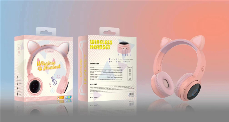 Bakeey-XY-203-Wireless-bluetooth-Headphones-HIFI-Stereo-TF-Card-Aux-In-Luminous-Cute-Cat-Ear-Head-Mo-1809307-5