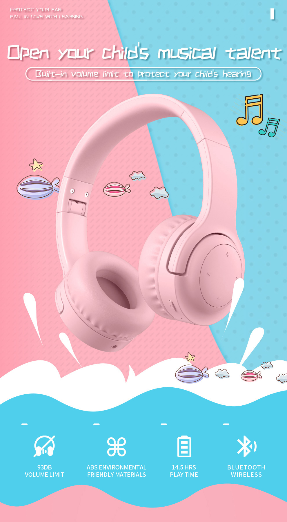 Picun-E3-Portable-Foldable-Kids-Headphone-bluetooth-Wireless-Headset-Built-in-Mic-with-Type-C-Chargi-1615886-5
