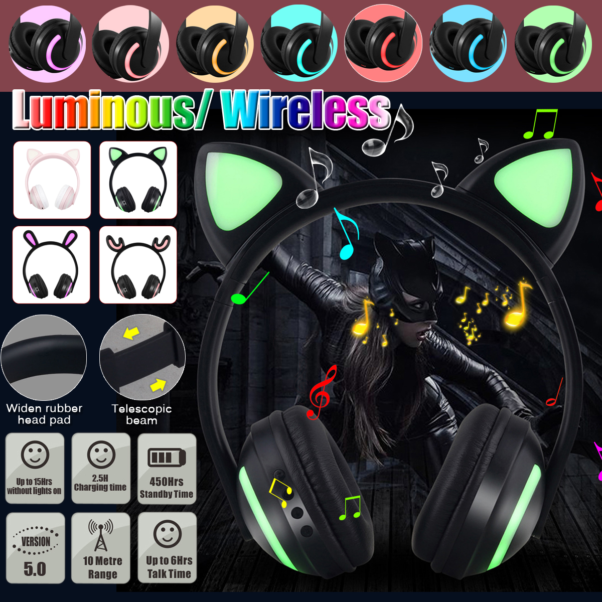 Wireless-bluetooth-50-Headphone-LED-Colorful-Car-Ears-Cute-Music-Headset-Stereo-Headphone-with-Mic-1795906-1