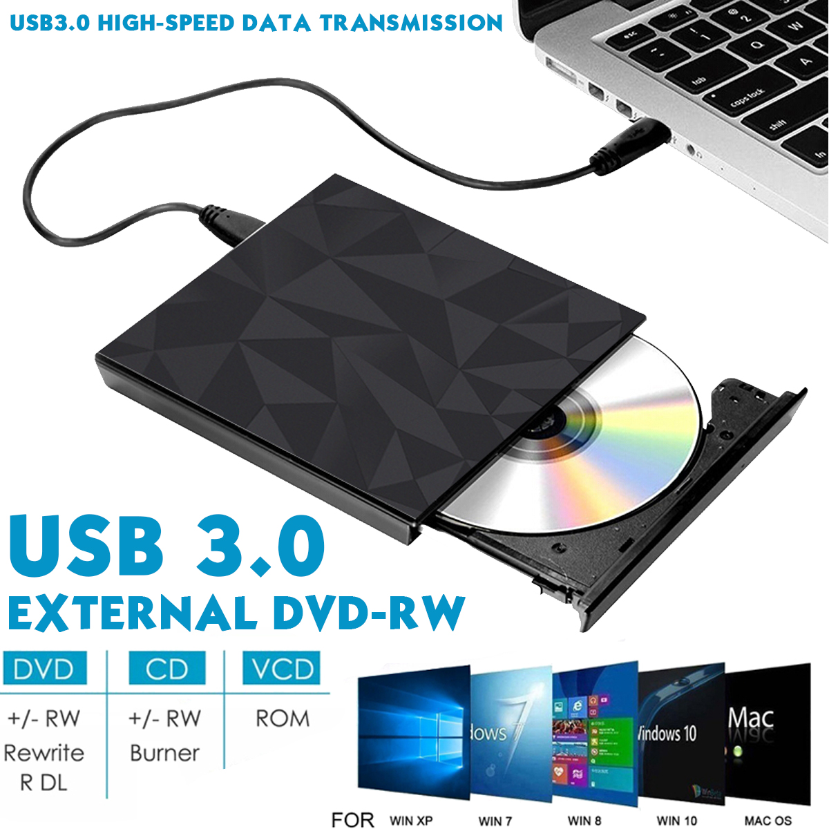 Mechzone-Portable-USB30-Type-C-Optical-Drives-Black-Tray-Type-External-DVD-RW-Max24X-High-speed-Data-1702821-1