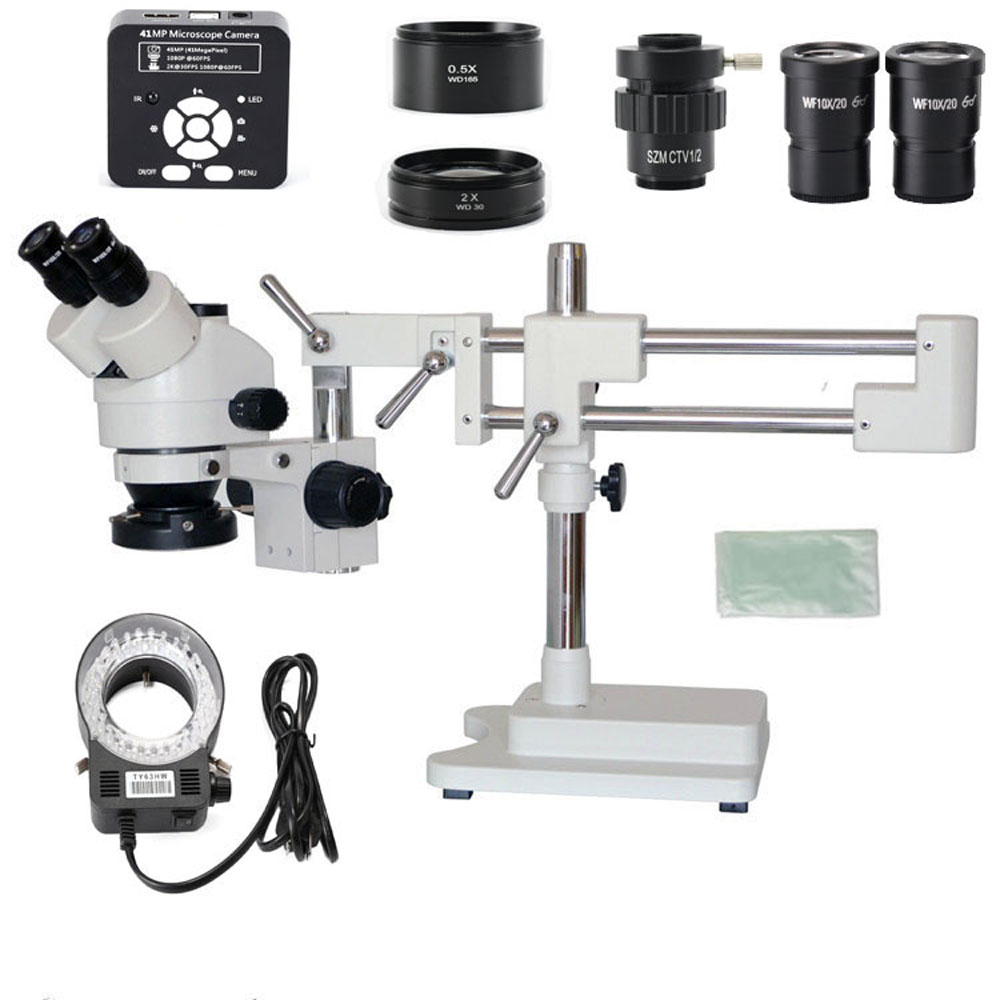 35X-7X-45X-90X-Double-Boom-Stand-Zoom-Simul-Focal-Trinocular-Stereo-Microscope41MP-Camera-Microscope-1605026-1