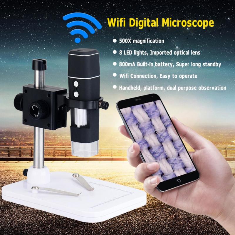 500X-8-LED-Wireless-Camera-2MP-Wifi-Digital-Microscope-Magnifier-with-Base-Stand-Holder-1431558-1