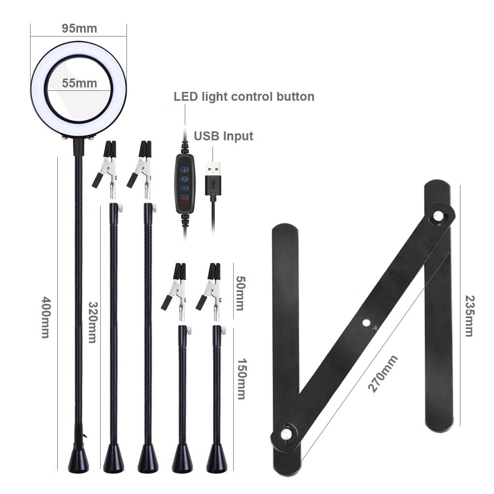 NEWACALOX-3X-LED-Magnifier-Soldering-Work-Station-Soldering-Third-Hand-5Pcs-Flexible-Metal-Arms-Weld-1932420-7