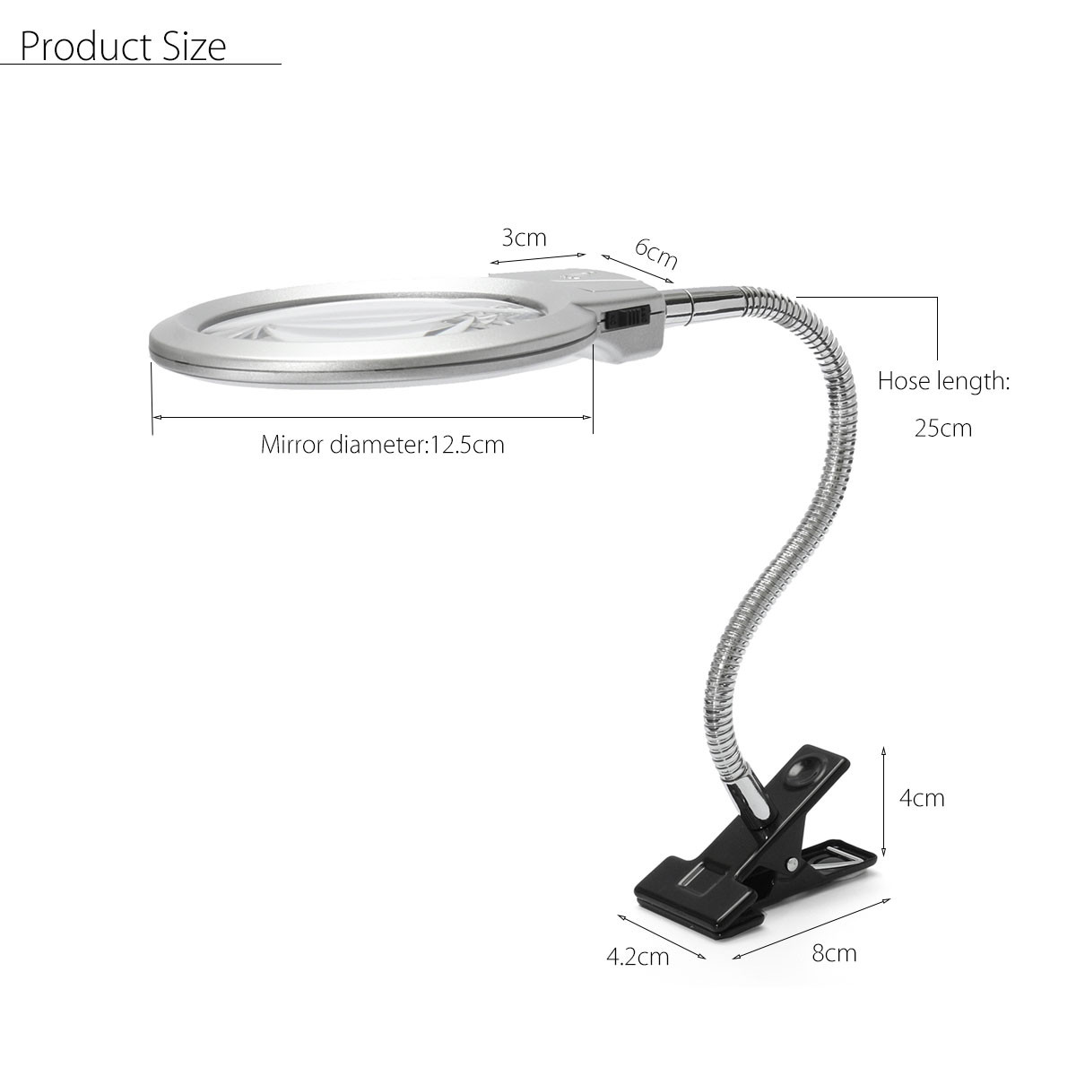 New-25-x-90MM-5-x-22MM-2-LED-Lighted-Table-Top-Desk-Magnifier-Magnifying-Glass-with-Clamp-1075605-10