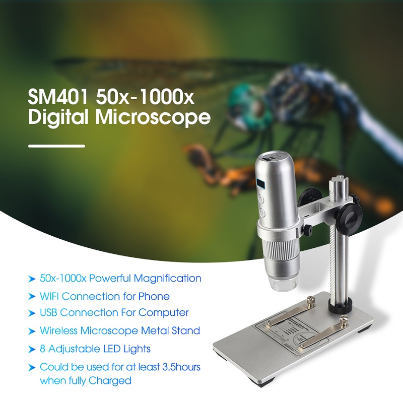 SVBONY-SM401-50X-1000X-Digital-WiFi-Microscope-USB-HD-Camera-with-Bracket-for-Android-and-iOS-System-1922896-1
