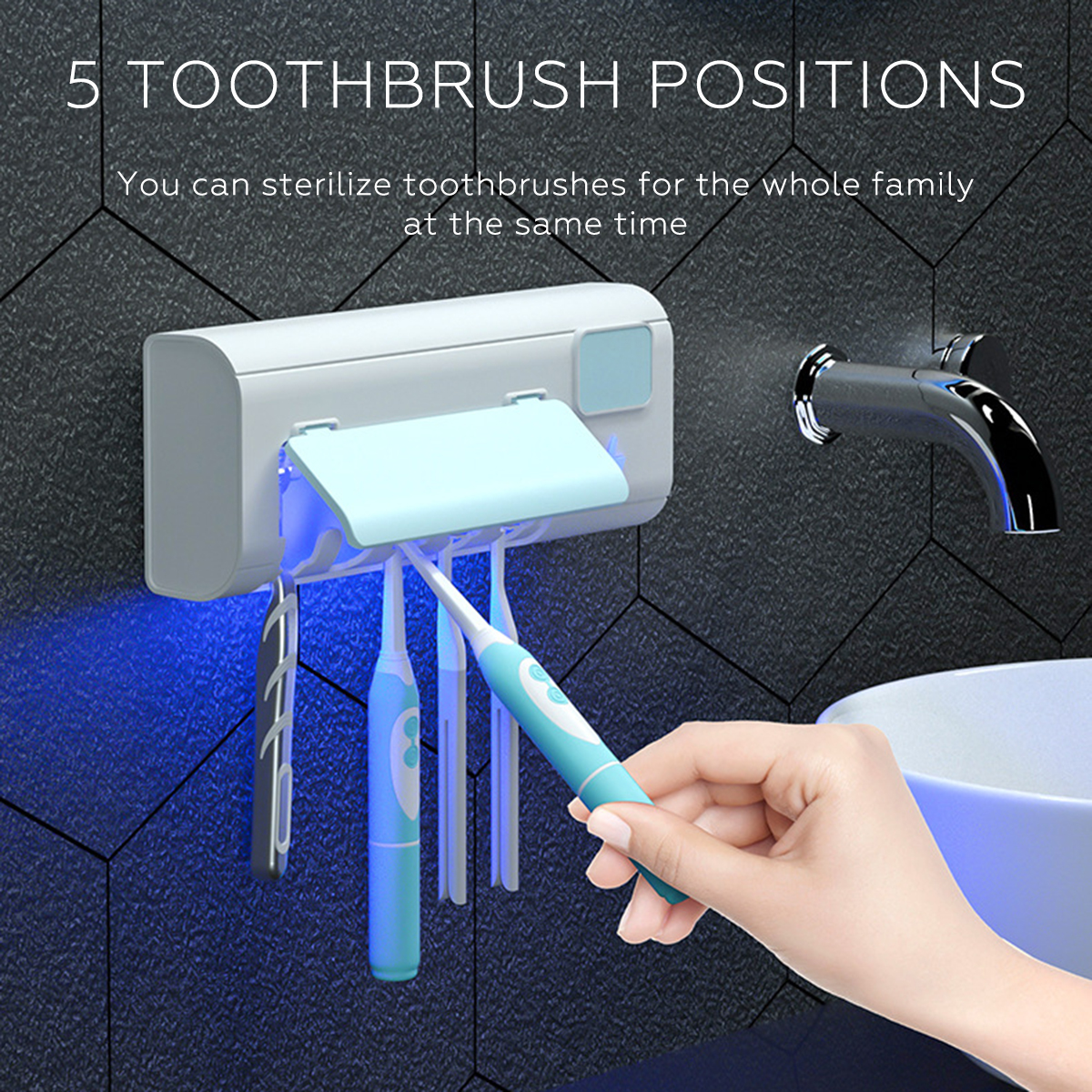 1500mAh-5V-37A-Toothbrush-Holder-Organizor-Home-Bathroom-Wall-Mounted-Purple-LightUVC-UVA-Lighting-T-1790462-3