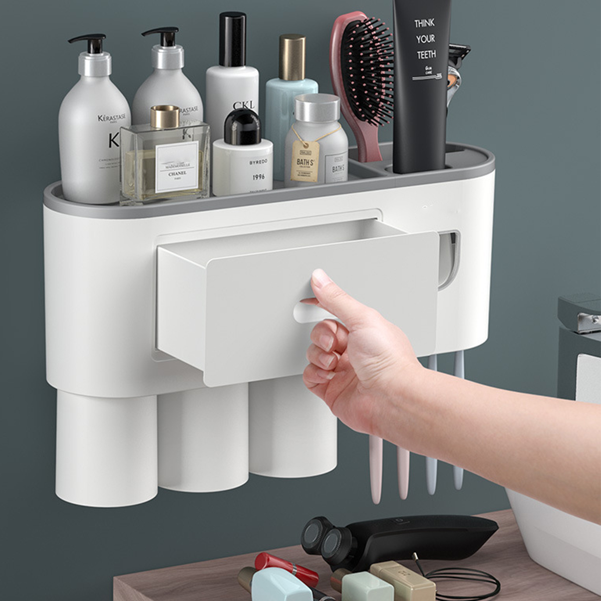 34-Cups-Magnetic-Toothbrush-Rack-Strong-Bearing-Automatic-Toothpaste-Squeezer-1769033-7