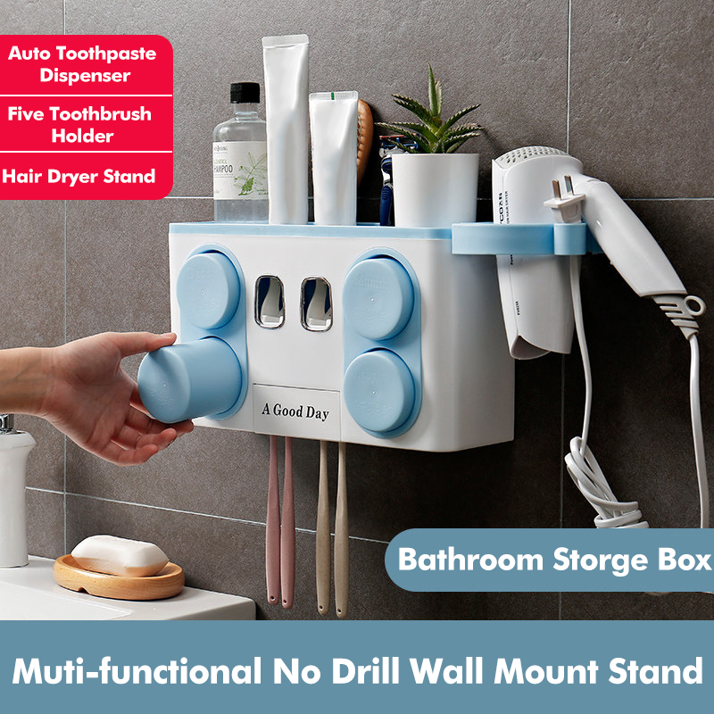 Multifunctional-Automatic-Toothpaste-Squeezer-Set-Wall-Mount-Suction-Cup-Toothbrush-Holder-Bathroom--1555695-3