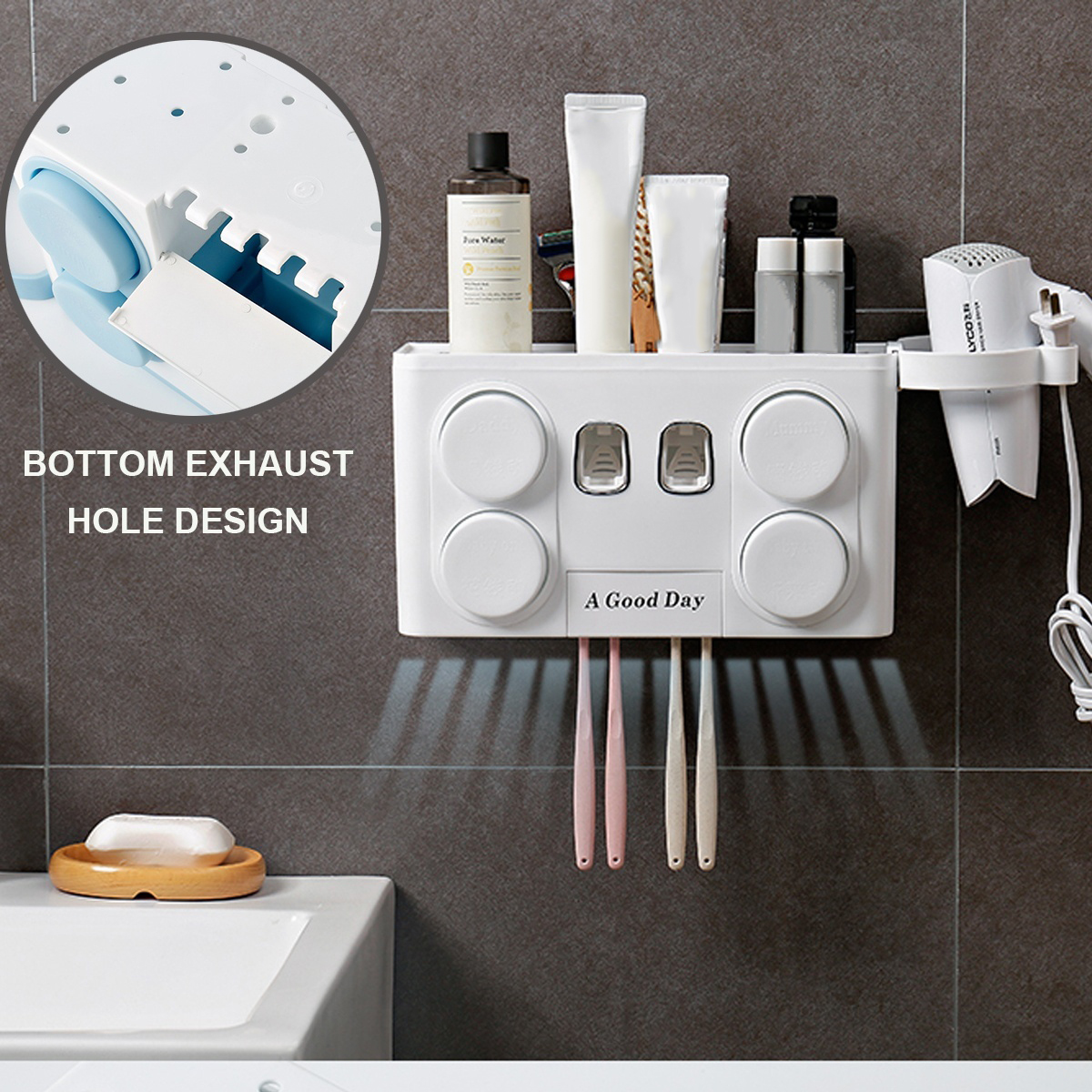 Multifunctional-Automatic-Toothpaste-Squeezer-Set-Wall-Mount-Suction-Cup-Toothbrush-Holder-Bathroom--1555695-5