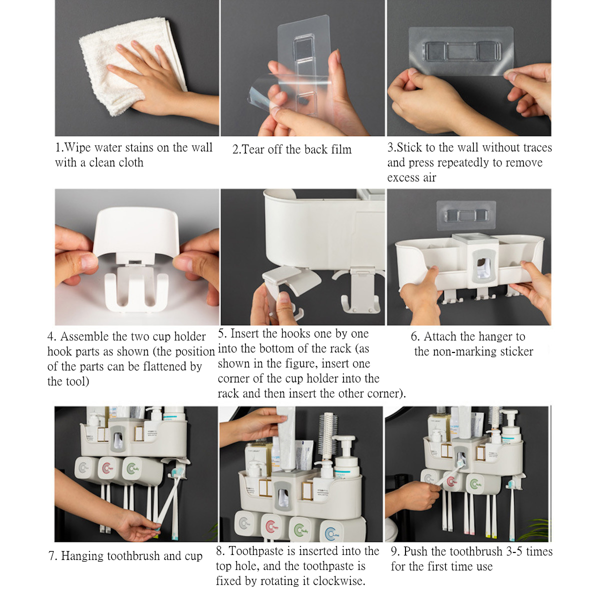 Wall-Mount-Toothbrush-Holder-Auto-Toothpaste-Dispenser-234-Cup-Holder-Organizer-Set-1696207-10