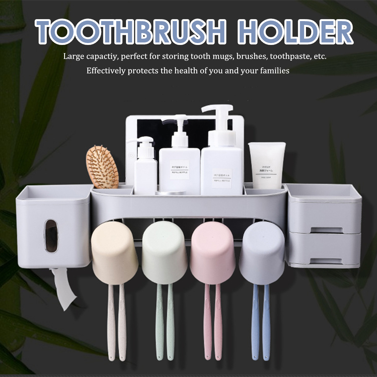 Wall-Mounted-Toothbrush-Holder-Stand-Toothpaste-Storage-Organizer--234-Cups-1670932-1