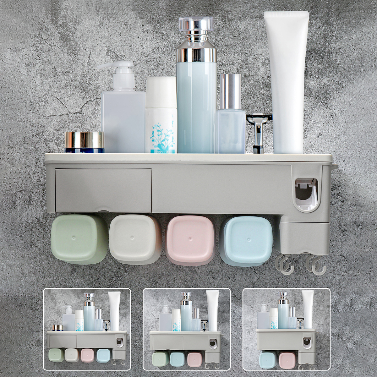 Wall-mounted-Toothbrush-Holder-Toothpaste-Dispenser-Bathroom-Storage-Organizer-1663757-4