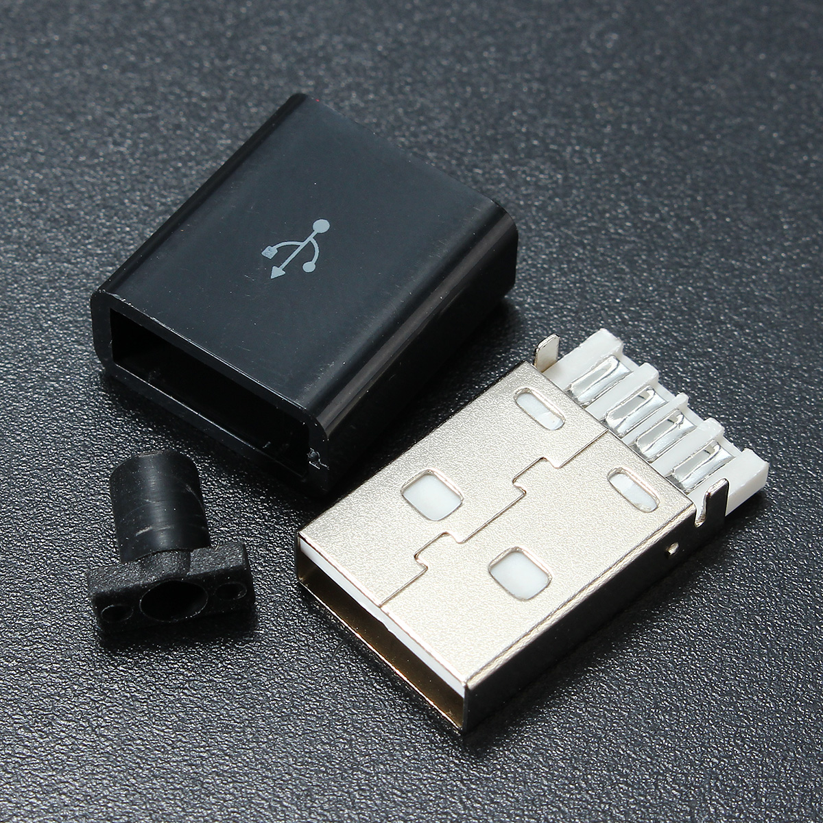 1Pcs-USB-20-Type-A-Plug-4-pin-Male-Adapter-Solder-Connector--Black-Cover-Square-1287374-1