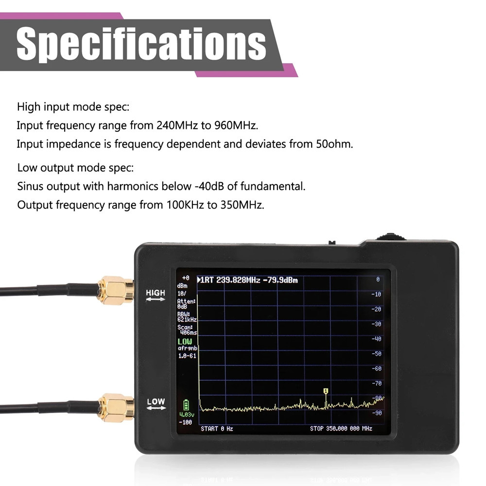100kHz-350MHz-28-Inch-Handheld-Two-Inputs-Tiny-Spectrum-Analyzer-Touch-Screen-Spectrum-Analyzer-100--1824664-4