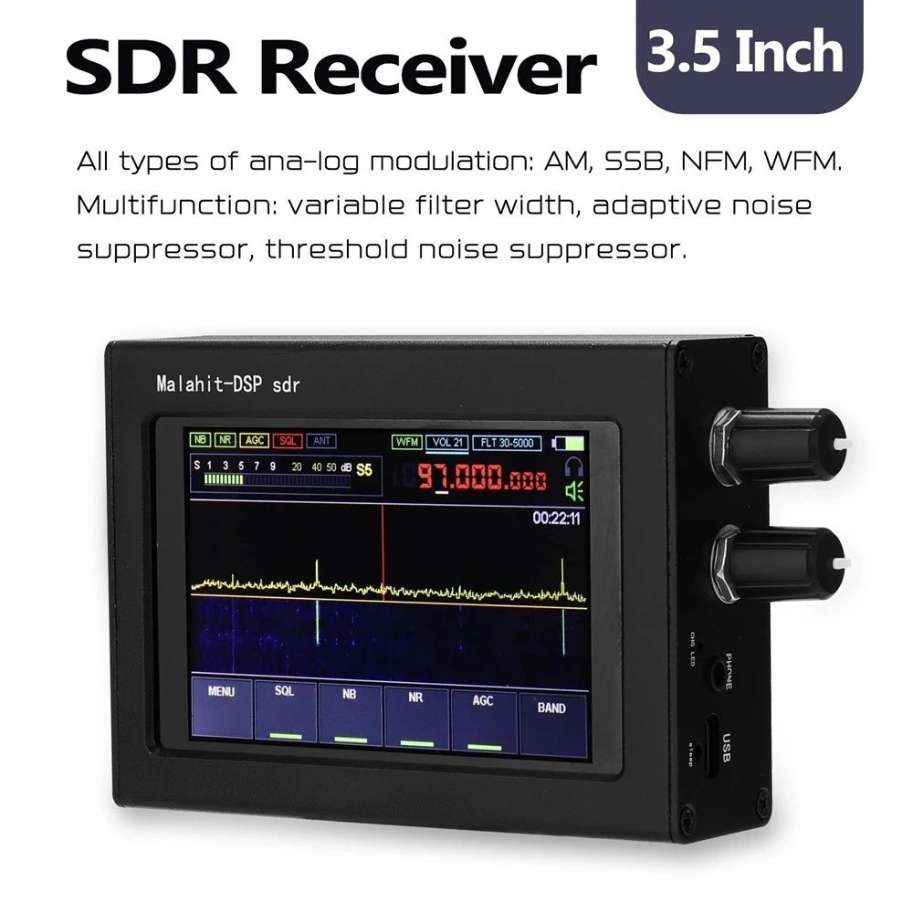 400MHz-2GHz-Malachite-SDR-Radio-DSP-SDR-Receiver-35quot-Touch-Screen-AMSSBNFMWFM-Analog-Modulated-1822923-6