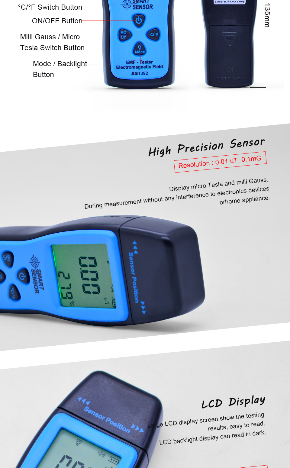SMART-SENSOR-AS1392-LCD-Radiation-Dosimeter-Mini-EMF-Tester-Electromagnetic-Field-Radiation-Detector-1681745-3