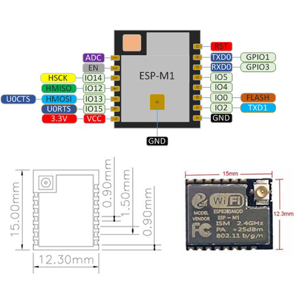 3Pcs-Mini-ESP-M1-ESP8285-Serial-Wireless-WiFi-Transmission-Module-IoT-Compatible-With-ESP8266-1153162-2