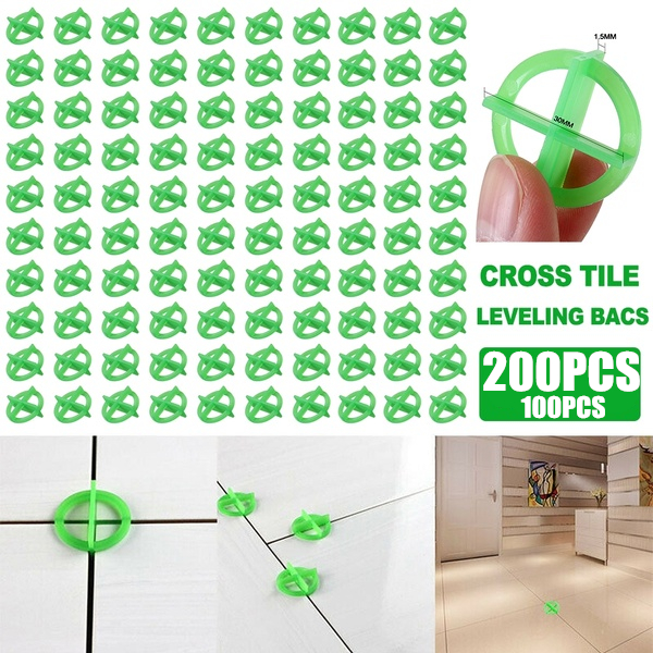 100Pcs-Cross-Tile-Leveling-System-Base-Spacer-Recyclable-Plastic-Tools-1697905-2